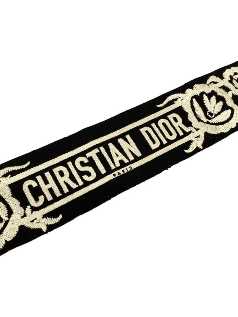 Dior Belt Black Ivory Embroidery Mexican Flower Cotton - Picture 5 of 7